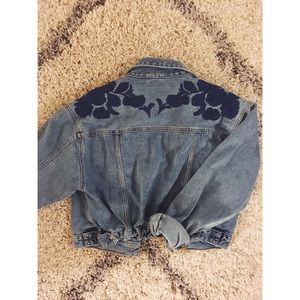 FREE PEOPLE - NEW embroidered denim jacket size S